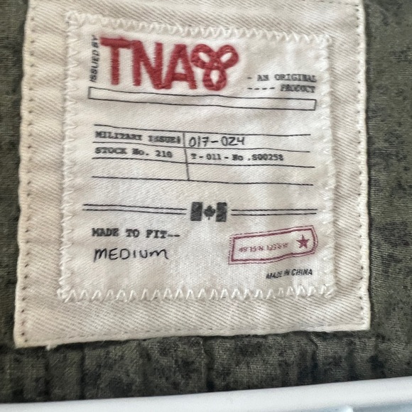 TNA Olive Green Button Up Top - Picture 2 of 3